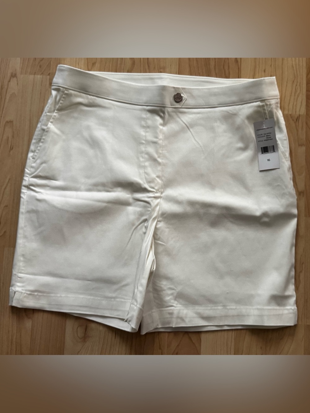 Women’s Rafaella White High-Waist Pull-On Shorts